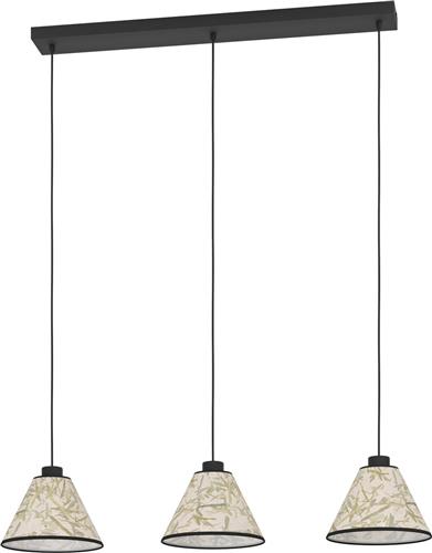 EGLO Oxpark Hanglamp - E27 - 92 cm - Zwart/Wit/Groen - Bamboe