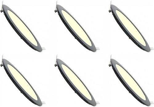 LED Downlight Slim 6 Pack - Inbouw Rond 3W - Dimbaar - Zeer Warm Wit 2700K - Mat Zwart Aluminium - Ø83mm