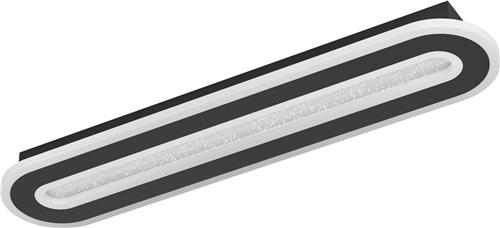 EGLO Macchioni Plafondlamp - LED - 55 cm - Zwart/Wit - Instelbaar wit licht - Dimbaar - Glinsterend