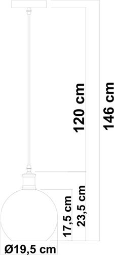 1-lichts hanglamp Verona smoke spiegeleffect- rond glas