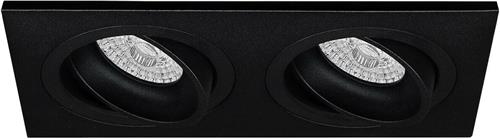 Premium Inbouwspot Remi Zwart Verdiepte dubbele spot Warm Wit (3000K) Met Philips LED