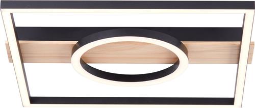 Brilliant Maureen - Plafondlamp - LED 24W - 3000K - Zwart - Hout