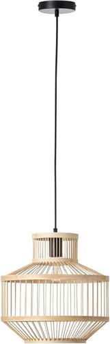 BRILLIANT Teva hanglamp 1-vlam zwart / natuurlijke binnenverlichting, hanglampen | 1x A60, E27, 40W, geschikt voor normale lampen (niet inbegrepen) | A ++ | In hoogte verstelbaar / kabel kan worden ingekort
