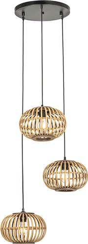 QAZQA amira - Oosterse Hanglamp - 3 lichts - Ø 50 cm - Naturel - Woonkamer | Slaapkamer | Keuken