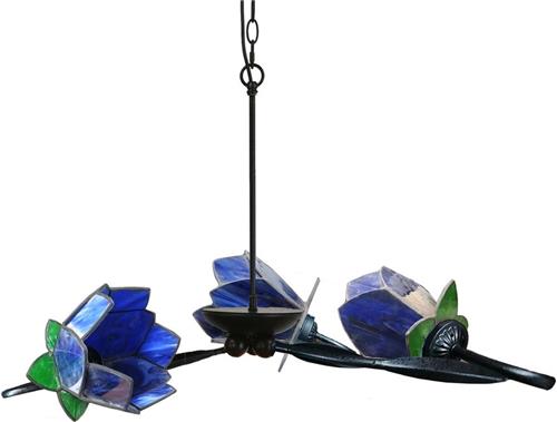 Art Deco Trade - 3 lichts Kroonluchter Lovely ''Blue Lotus''