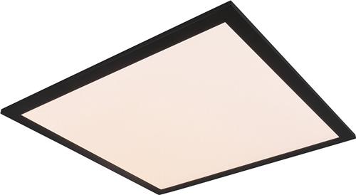 LED Plafondlamp - Plafondverlichting - Trion Tirus - 18W - Aanpasbare Kleur - Afstandsbediening - Dimbaar - Vierkant - Mat Zwart - Aluminium