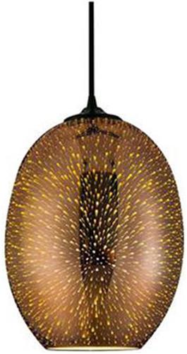 LED Hanglamp 3D - Quanta - Ovaal - Koper Glas - E27