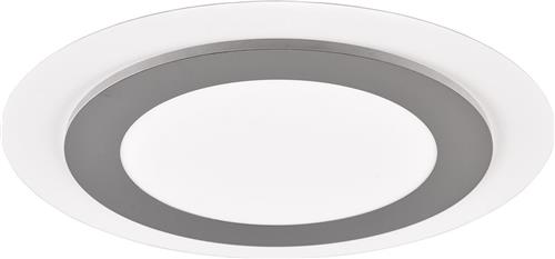 LED Plafondlamp - Plafondverlichting - Trion Groan - 42W - Aanpasbare Kleur - Afstandsbediening - Dimbaar - Rond - Mat Nikkel - Metaal