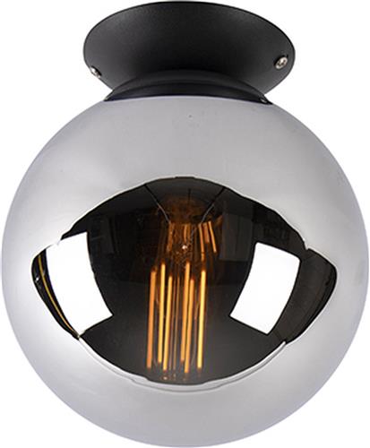 QAZQA pallon - Art Deco Plafondlamp - 1 lichts - Ø 20 cm - Zilver - Woonkamer | Slaapkamer | Keuken
