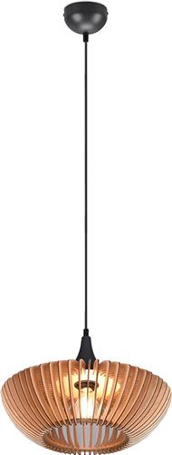 LED Hanglamp - Hangverlichting - Torna Colman - E27 Fitting - Rond - Mat Bruin - Aluminium