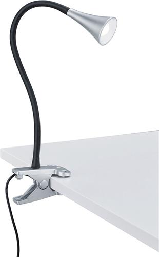 LED Klemlamp - Torna Vipa - 3W - Warm Wit 3000K - Glans Titaan - Kunststof
