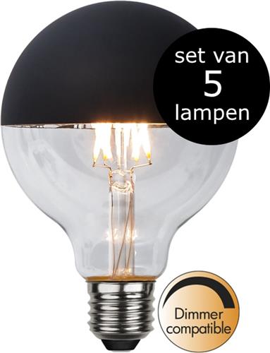 Star Trading - 5-Pack | LED - G95 Bol - E27 - 2.8W - Extra Warm Wit - 2700K - Dimbaar