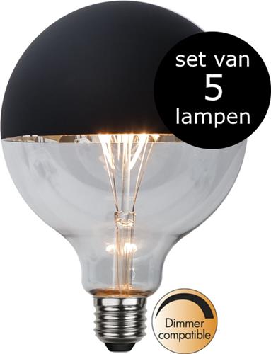 Star Trading - 5-Pack | LED - G125 Bol - E27 - 2.8W - Extra Warm Wit - 2700K - Dimbaar