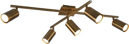 LED Plafondspot - Torna Monla - GU10 Fitting - 6-lichts - Rond - Antiek Koper - Aluminium