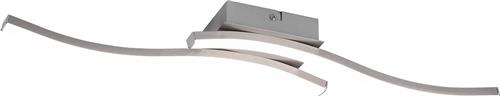LED Plafondlamp - Plafondverlichting - Trion Ritonu - 10W - Natuurlijk Wit 4000K - Dimbaar - Rechthoek - Mat Nikkel - Aluminium