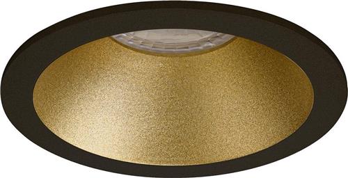 Spot Armatuur GU10 - Pragmi Pollon Pro - GU10 Inbouwspot - Rond - Zwart/Goud - Aluminium - Verdiept - Ø82mm