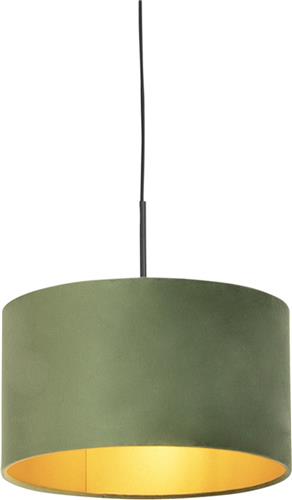 QAZQA combi - Landelijke Hanglamp met kap - 1 lichts - Ø 350 mm - Groen - Woonkamer | Slaapkamer | Keuken