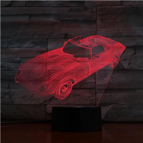 3D Led Lamp Met Gravering - RGB 7 Kleuren - Auto
