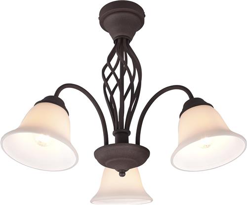 LED Plafondspot - Torna Rustina - E14 Fitting - 3-lichts - Rond - Roestkleur - Aluminium