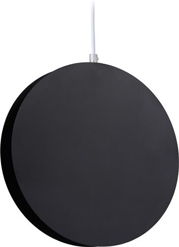 Relaxdays hanglamp cirkel - pendellamp rond metaal - verstelbare eetkamerlamp - slaapkamer - zwart