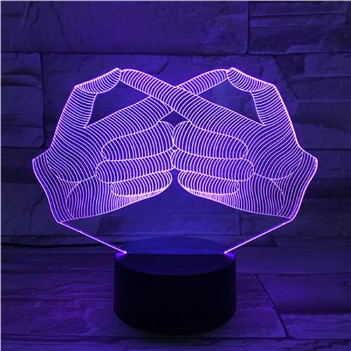 3D Led Lamp Met Gravering - RGB 7 Kleuren - Handen