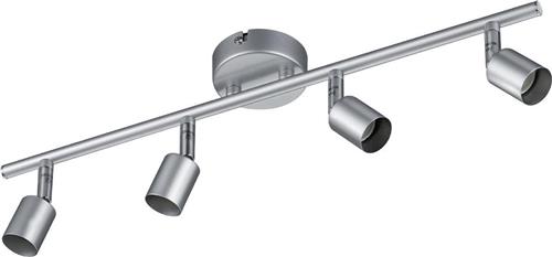 LED Plafondspot - Trion Pamo - GU10 Fitting - 4-lichts - Rechthoek - Mat Titaan - Aluminium