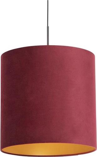 QAZQA combi - Landelijke Hanglamp met kap - 1 lichts - Ø 400 mm - Rood - Woonkamer | Slaapkamer | Keuken