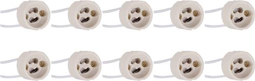 GU10 Fitting/Houder 10 Pack - Keramisch - 15cm Draad