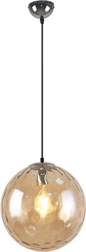 Eigentijdse cognac glazen hanglamp met bolling - Hades