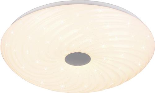 LED Plafondlamp - Trion Graty - 22W - Aanpasbare Kleur - Dimbaar - Afstandsbediening - Sterlicht - Rond - Mat Wit - Kunststof