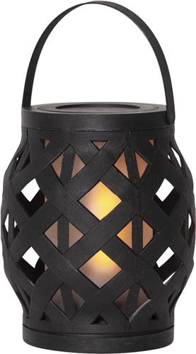 Star Trading Flame LED lantaarn - zwart - klein (H 16 cm)