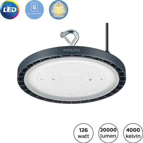 Philips LED Highbay BY121P Coreline G5 Aluminium Grijs 126W 20000lm 85x85D - 840 Koel Wit | IP65.