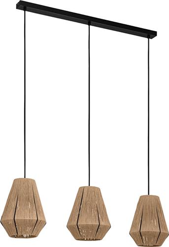 EGLO Alderney Hanglamp - E27 - 90 cm - Zwart/Bruin