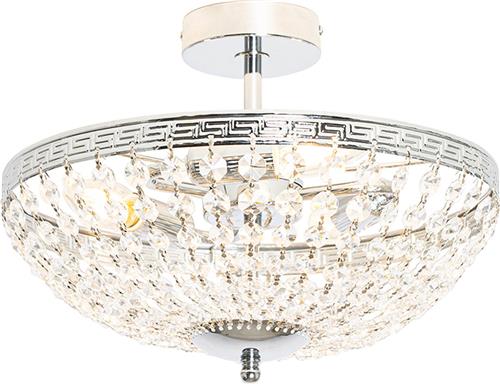 QAZQA mondrian - Klassieke Plafondlamp - 3 lichts - Ø 35 cm - Staal - Woonkamer | Slaapkamer | Keuken