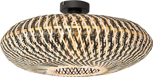 QAZQA ostrava - Oosterse Plafondlamp - 1 lichts - Ø 50 cm - Zwart - Woonkamer | Slaapkamer | Keuken