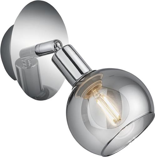 LED Wandspot - Torna Brista - E14 Fitting - 1-lichts - Rond - Glans Chroom - Aluminium