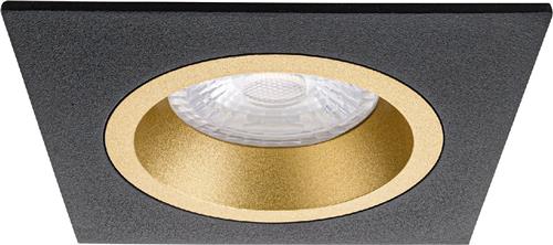 Spot Armatuur GU10 - Proma Rodos Pro - GU10 Inbouwspot - Vierkant - Zwart/Goud - Aluminium - 93mm