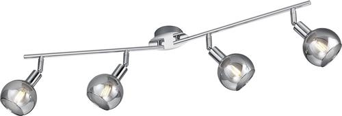LED Plafondspot - Trion Brista - E14 Fitting - 4-lichts - Rond - Glans Chroom - Aluminium
