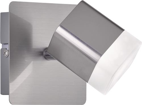 LED Wandspot - Wandverlichting - Trion Ribon - 4W - Warm Wit 3000K - 1-lichts - Rond - Mat Nikkel - Aluminium