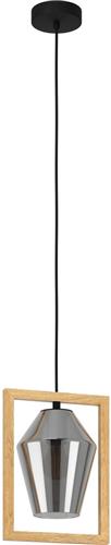 EGLO Viglioni Hanglamp - E27 - Hout;Staal;Glas - Zwart;Bruin