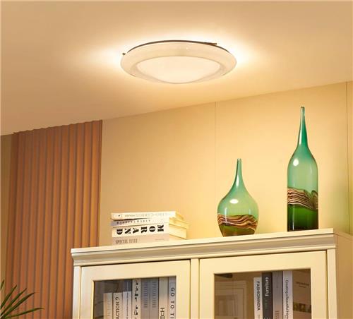 Lindby - LED plafondlamp - RGB - met dimmer - CCT - 1licht - kunststof - H: 9 cm - wit - Inclusief lichtbron