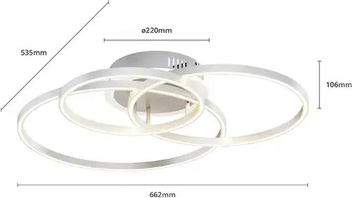 Lindby - Slimme plafondlamp- met dimmer - CCT - 1licht - Aluminium, metaal, kunststof - H: 10.6 cm - satijn nikkel - Inclusief lichtbron
