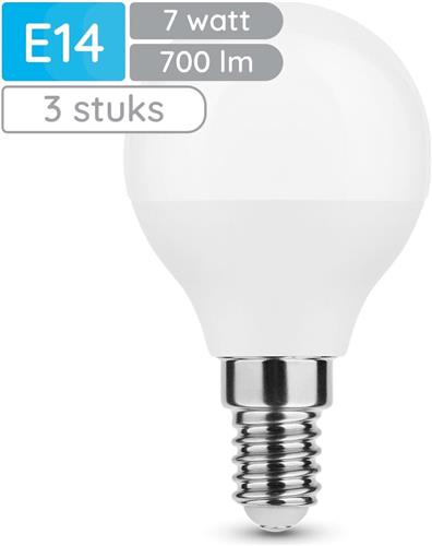 Modee E14 LED Lamp 7W - 700lm - 2700K - Warm Wit - LED Globe Mini P45 - Vervangt 54W Halogeen Gloeilamp - 3 stuks