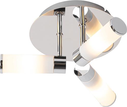 QAZQA bath - Moderne Plafondlamp - 3 lichts - Ø 28.5 cm - Chroom - Buitenverlichting