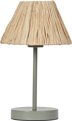 LEDVANCE tafellamp Decor Raffia groenbruin van raffia en metaal, E27, 200 mm diameter, lampenkap van gerecycled materiaal, duurzaam dankzij vervangbare lichtbron, eenvoudig te installeren