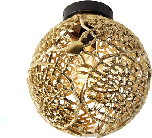 QAZQA maro - Art Deco Plafondlamp - 1 lichts - Ø 26 cm - Goud/messing - Woonkamer | Slaapkamer | Keuken