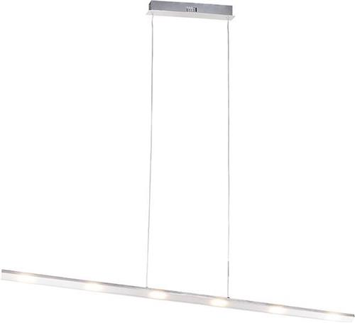 QAZQA platina - Design Dimbare LED Hanglamp met Dimmer voor boven de eettafel | in eetkamer - 1 lichts - L 1200 mm - Staal - Woonkamer