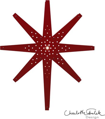Star Trading houten ster hanglamp 'Tall', groot, 70cm, rood