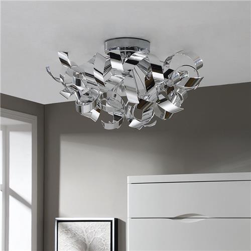 Lindby - plafondlamp - 3lichts - metaal, kunststof - H: 26 cm - E14 - chroom