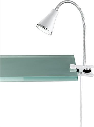 LED Klemlamp - Trion Arora - 3W - Warm Wit 3000K - Glans Wit - Kunststof